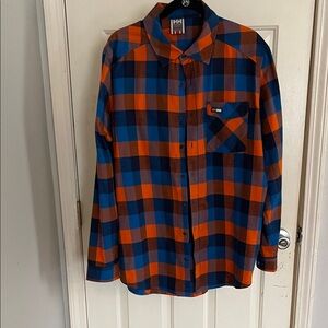 Helly Hansen Vibrant Blue and Orange Flannel Shirt